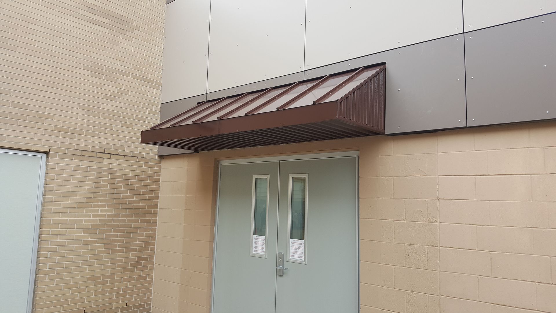 aluminum Awnings over a double door
