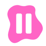 A pink icon with two white lines on a white background.