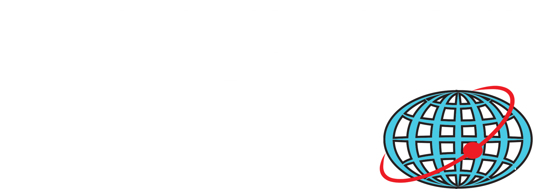 An oval-shaped, blue, latticed design with a red, curved line inside.