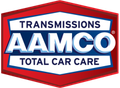 The logo for aamco transmissions total car care.