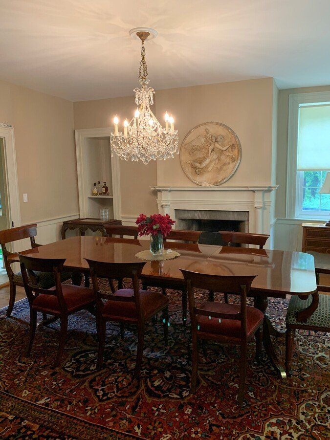 New Chandelier installed with new wiring in a historic home in Bennington VT