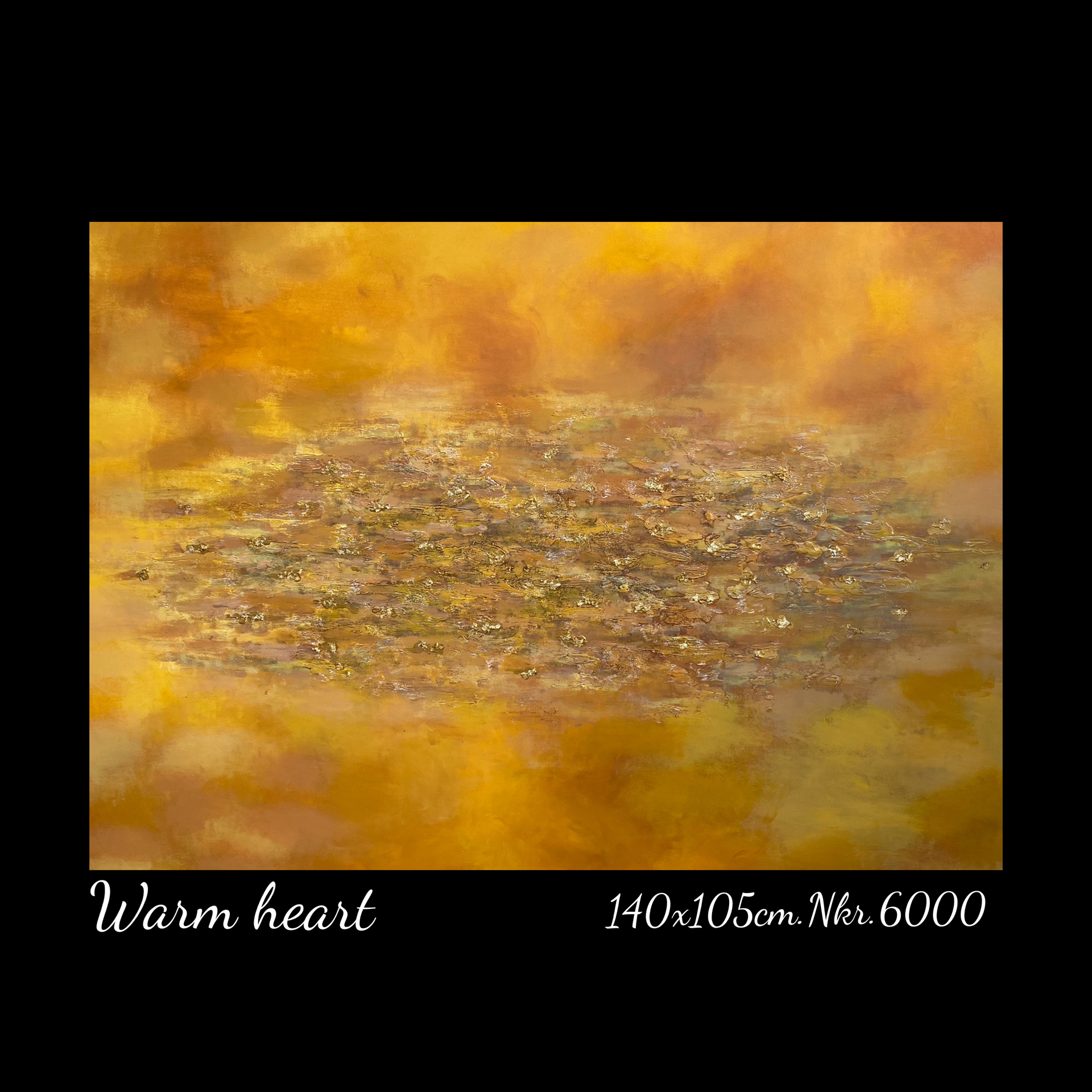 A painting of a warm heart with a yellow background