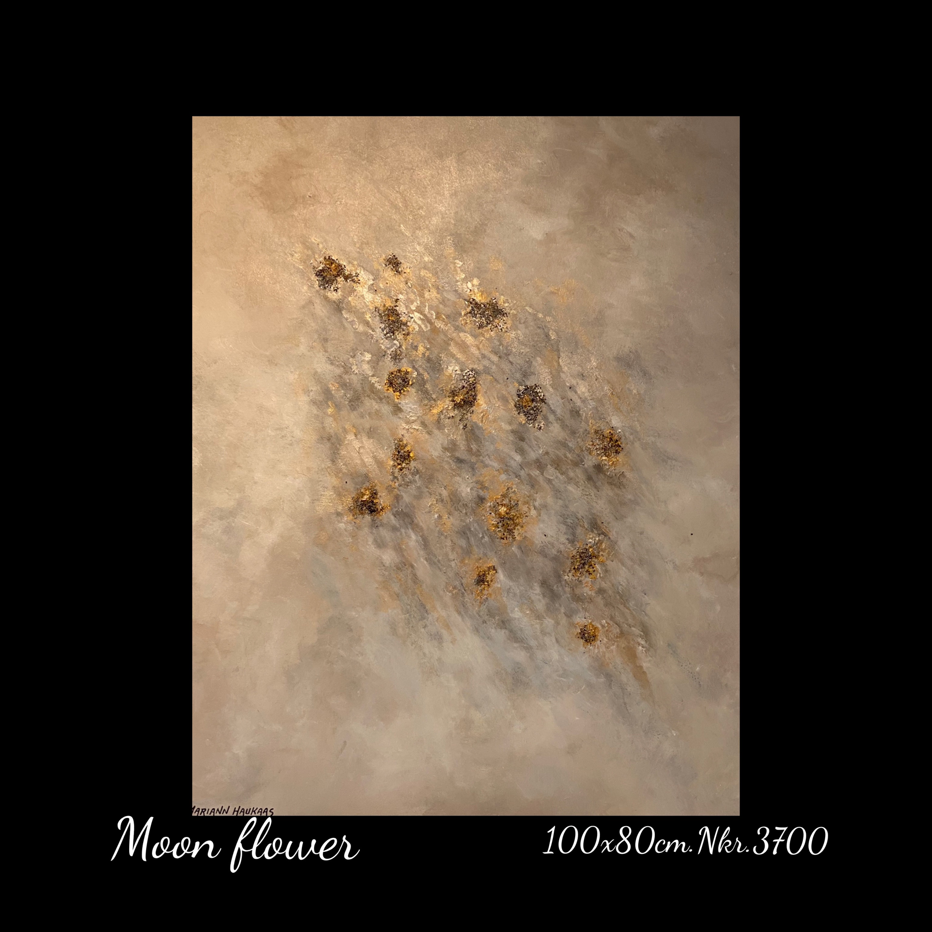 A painting of a bunch of flowers on a wall.