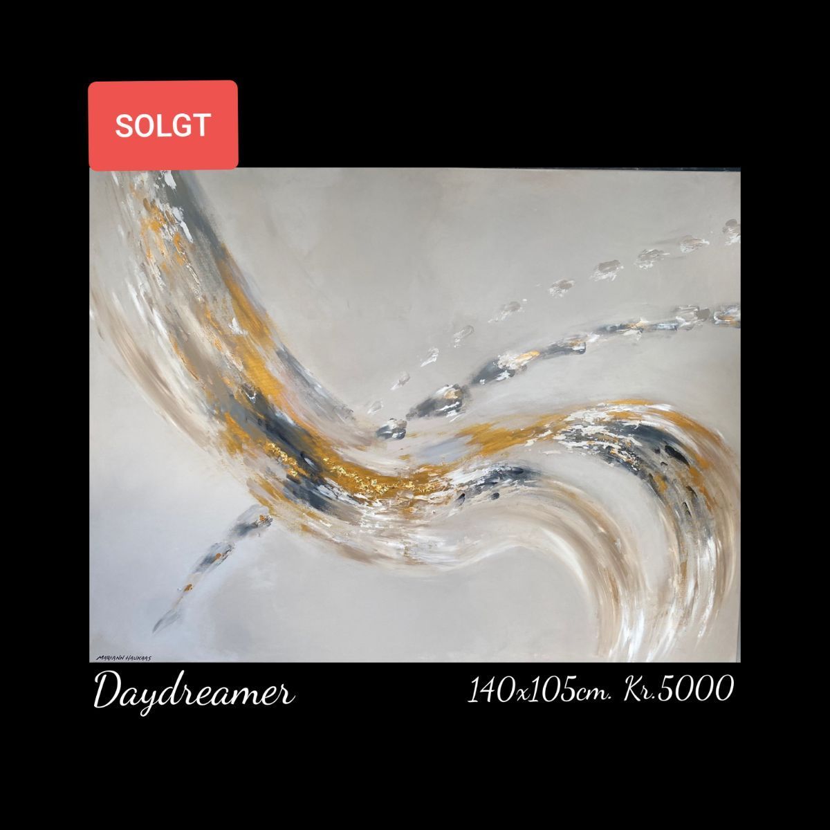 A painting of a wave is being sold for 5000 kroner