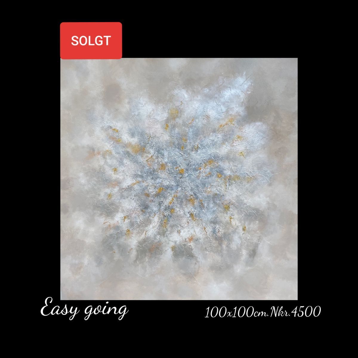 A painting of a snowflake with the words easy going on it