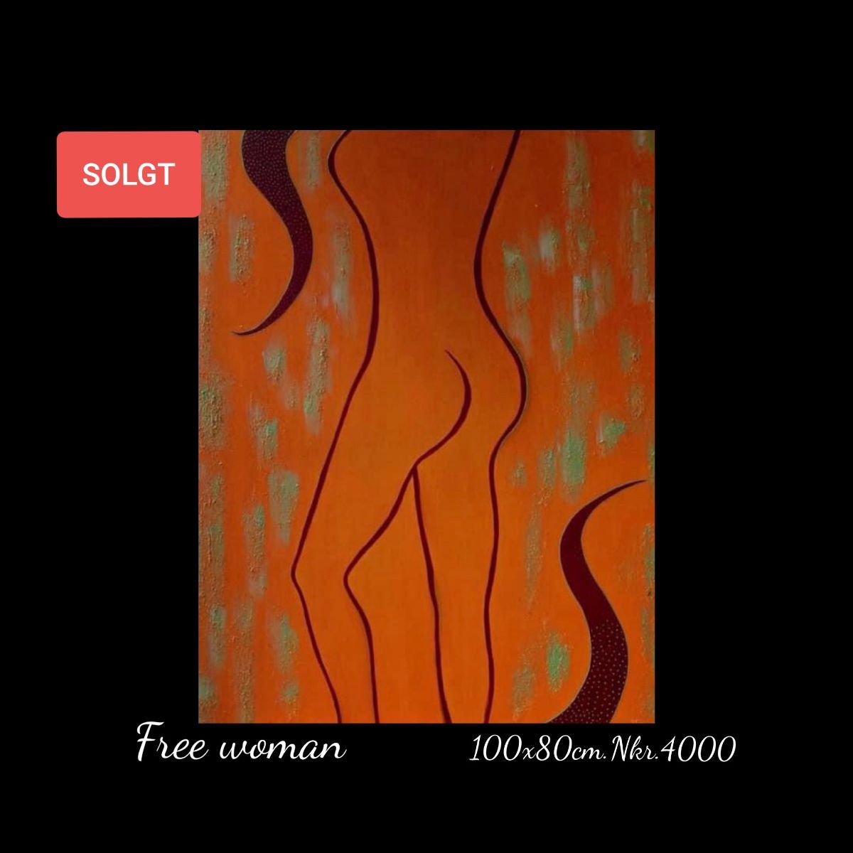 A painting of a woman 's legs is for sale
