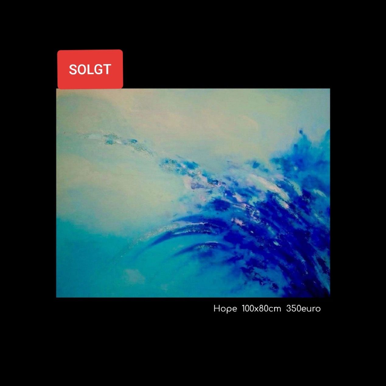 A painting of a blue wave is being sold