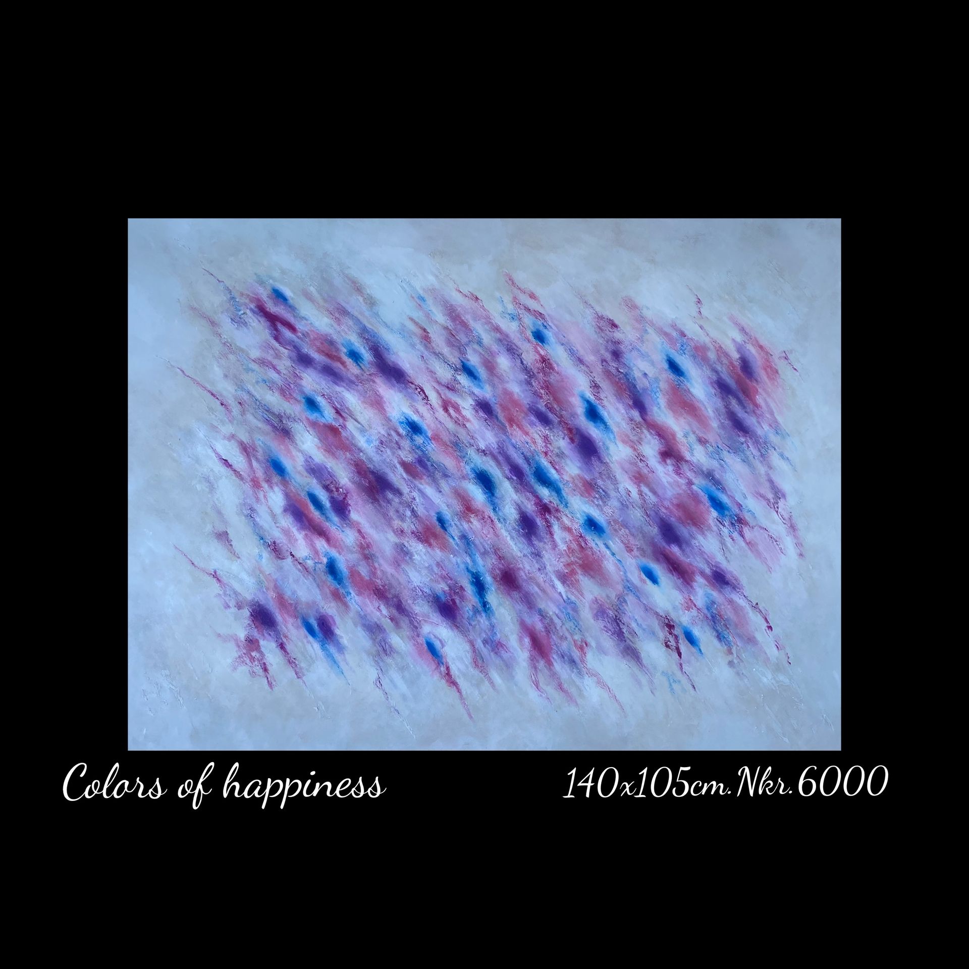 A painting that says colors of happiness on it