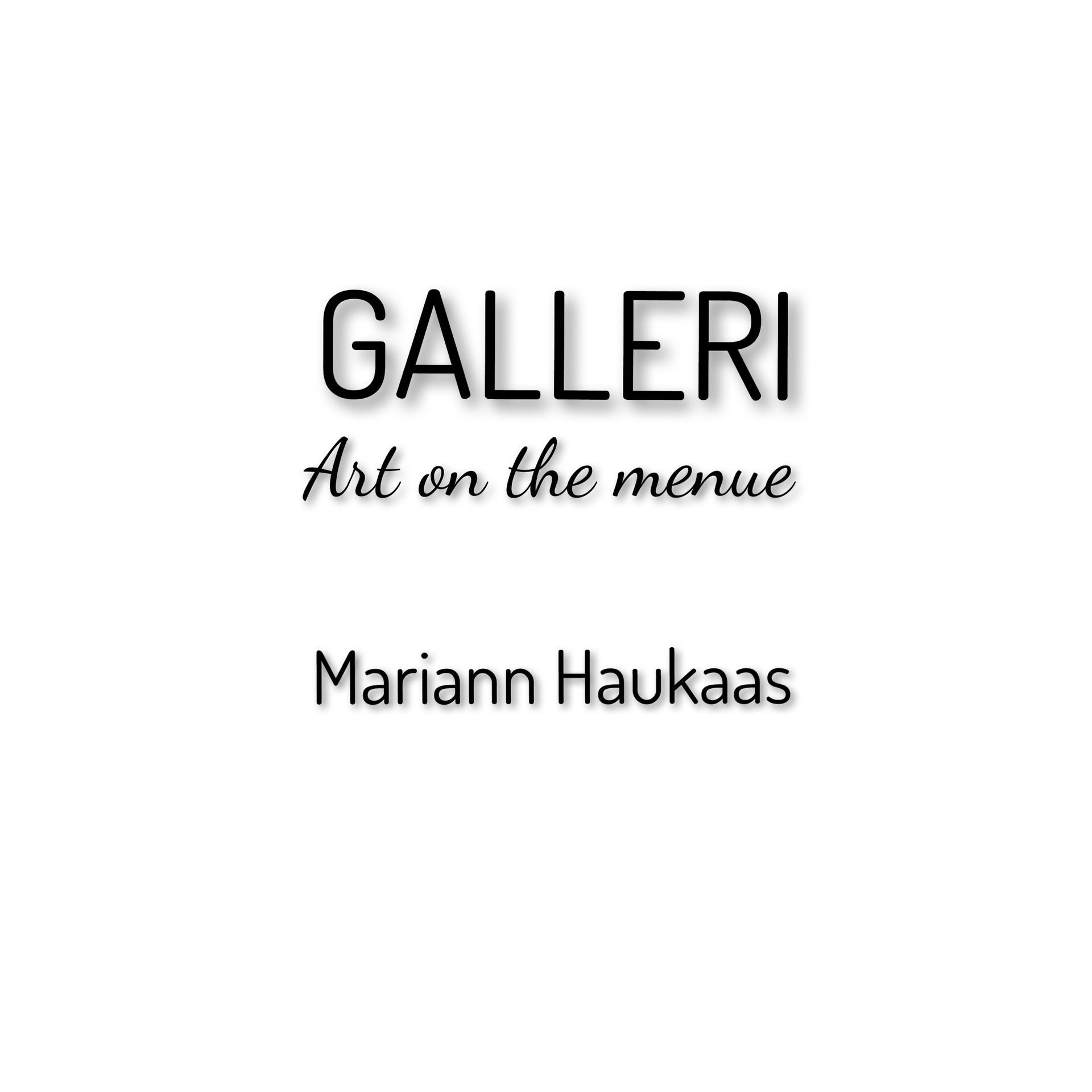A black and white logo for galleri art on the menu