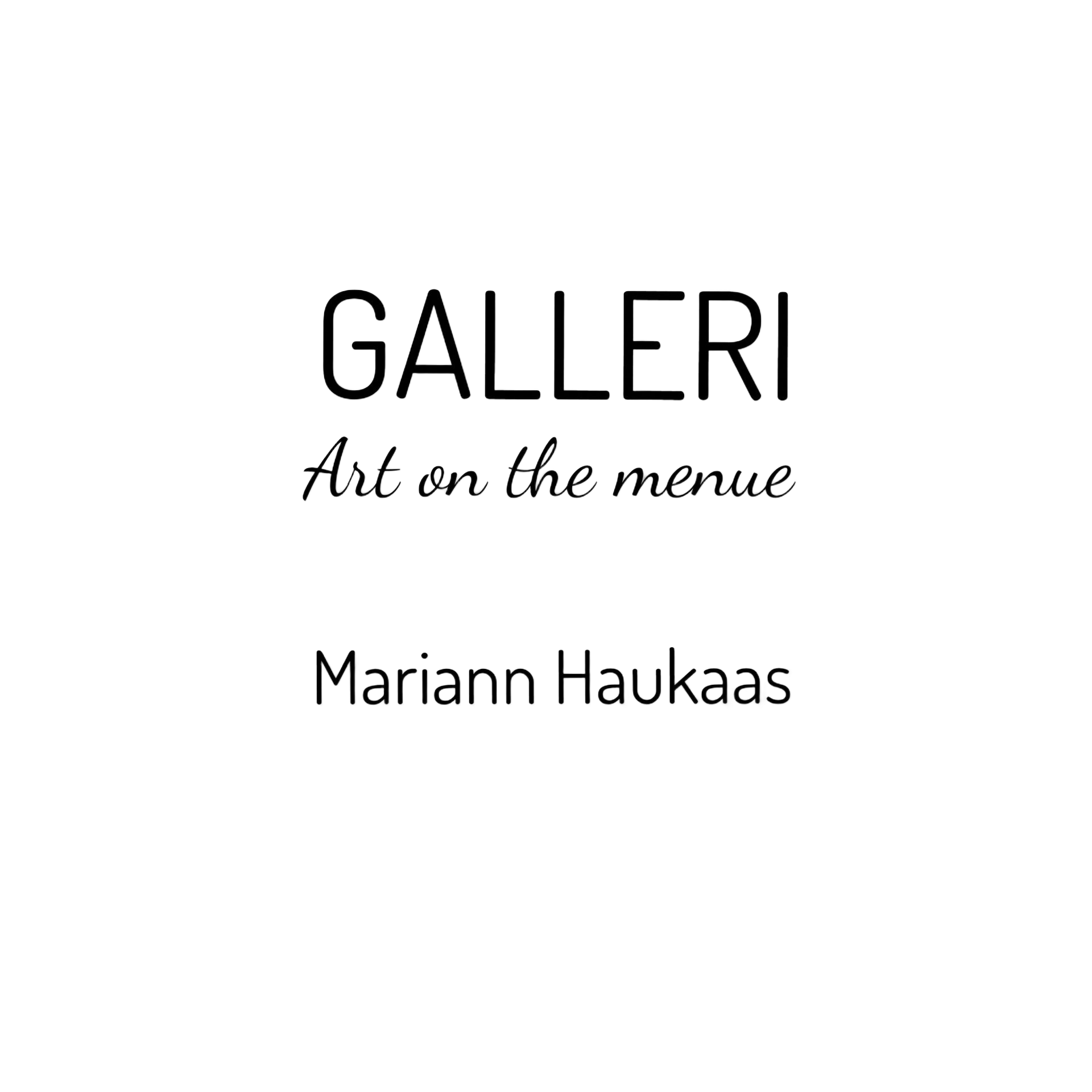 A black and white logo for galleri art on the menu
