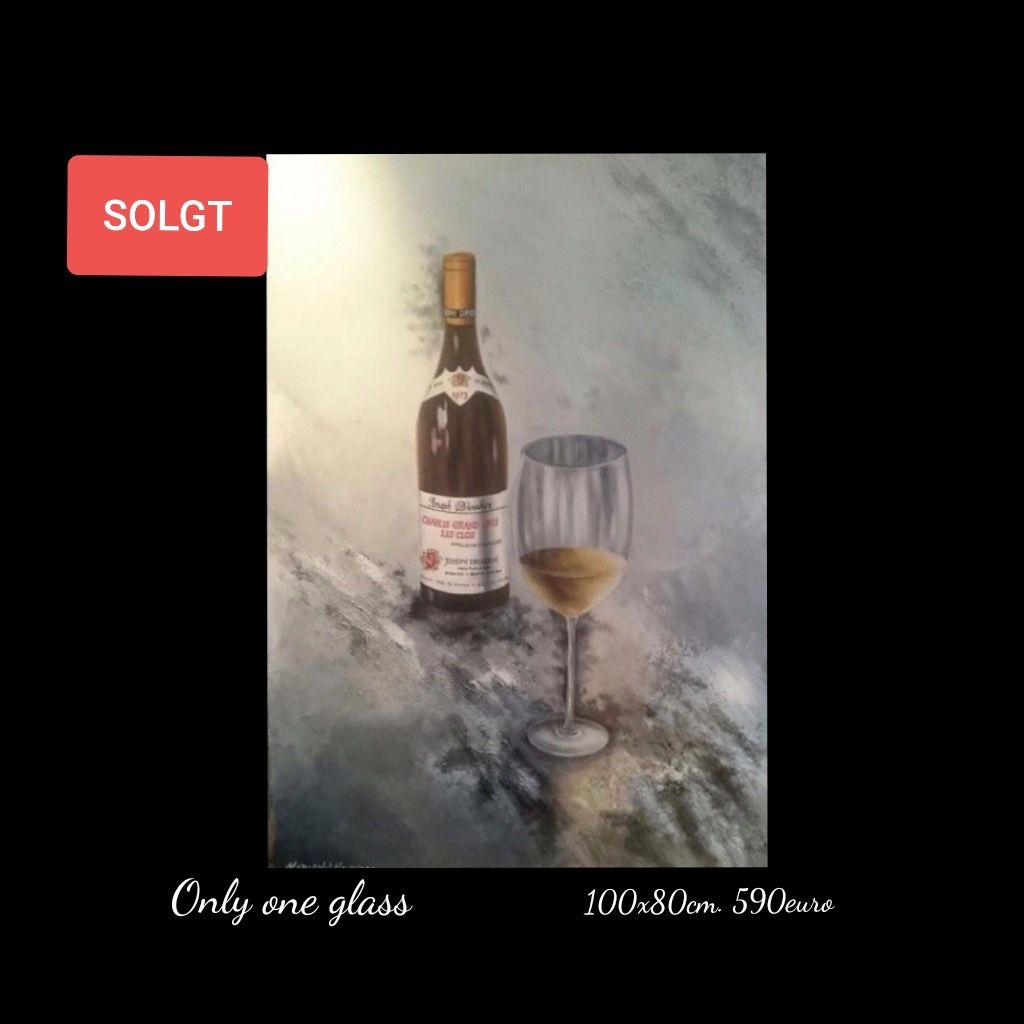 A painting of a bottle of wine and a glass of wine.