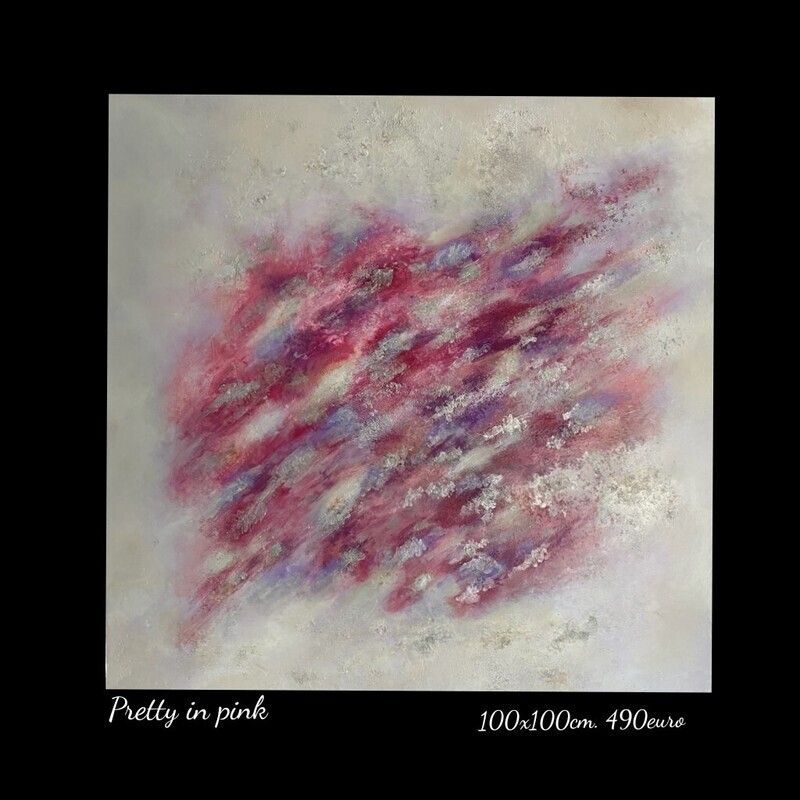 A painting that is titled pretty in pink