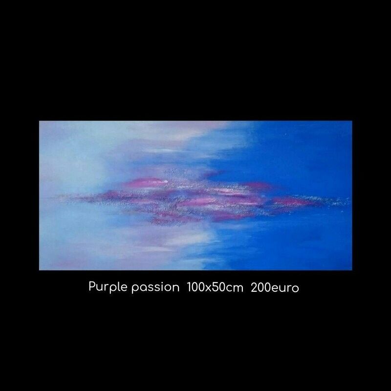 A purple passion 100x50cm 200 euro painting on a black background