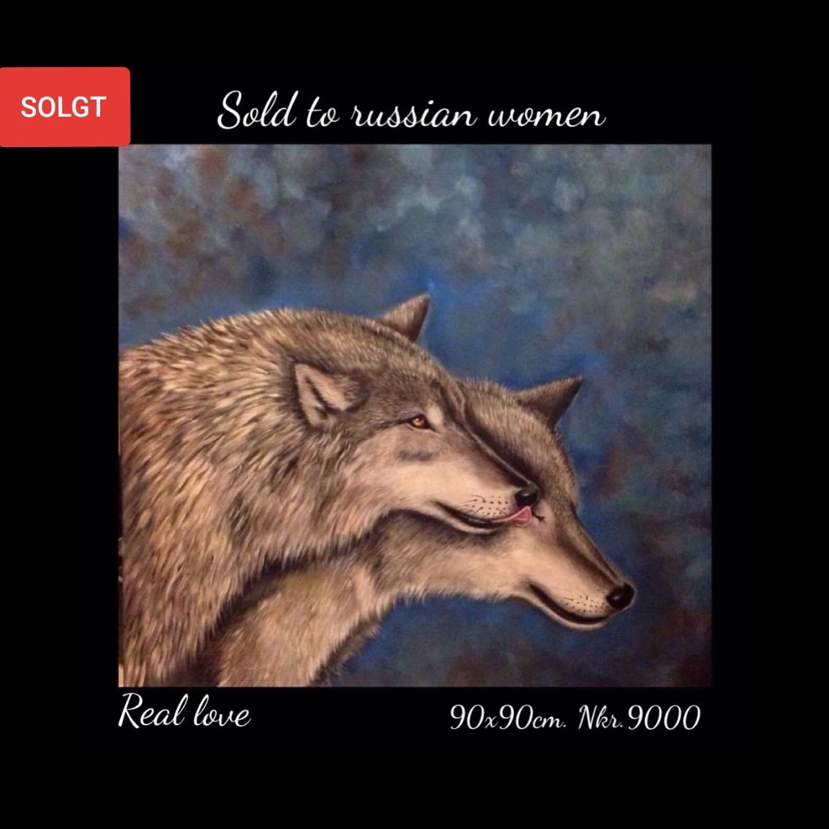 A painting of two wolves is being sold to russian women
