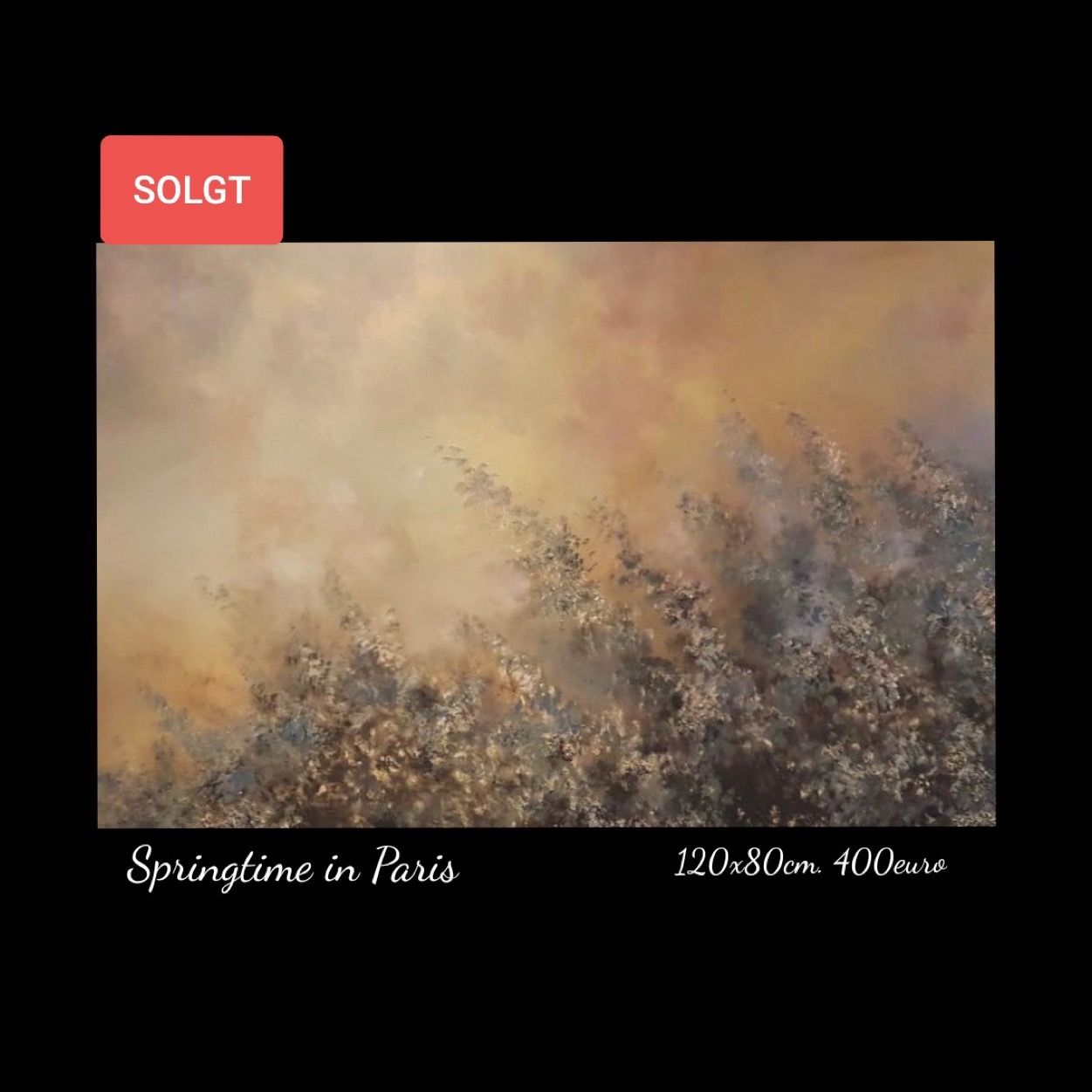 A painting of springtime in paris is for sale