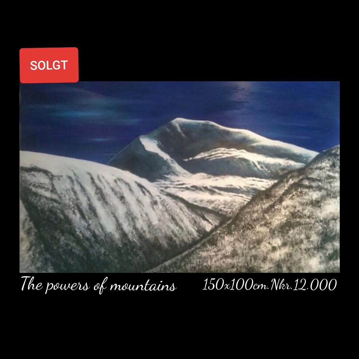 A painting of a snowy mountain with the words the powers of mountains