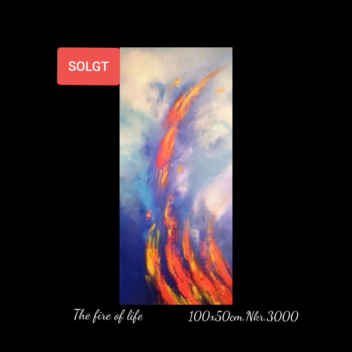 A painting of a fire is being sold for $ 3000