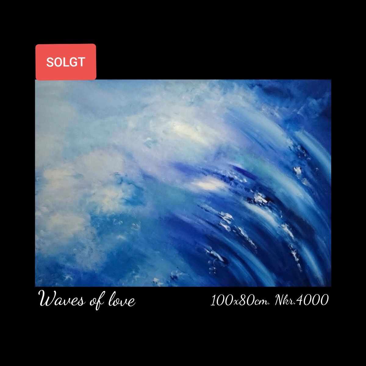 A painting of waves of love is for sale