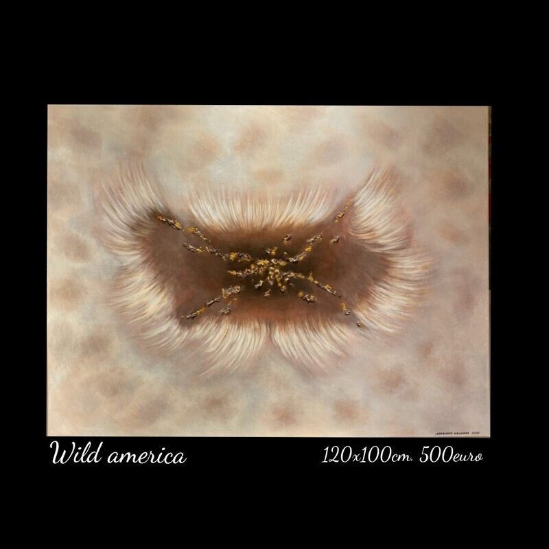 A painting of a furry animal with the words wild america on the bottom