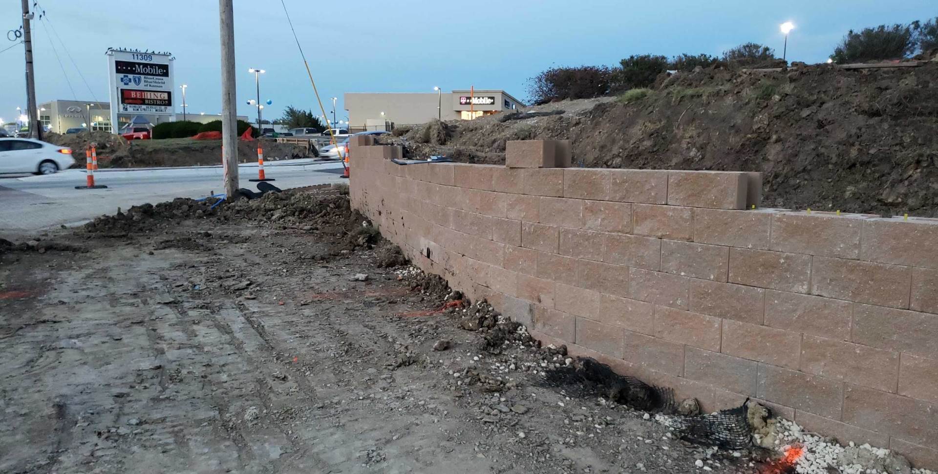 Retaining Walls — Retaining Wall In Progress in Wichita, KS