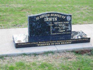 Headstone with some dust — Headstones in Wellington, NSW