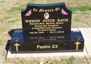 Headstone with bible verse — Headstones in Wellington, NSW