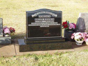 Headstone with flowers — Headstones in Wellington, NSW