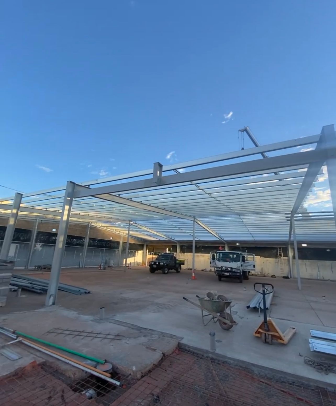 A Truck Is Parked Under A Canopy In A Parking Lot — Custom Steel Fab in Garbutt, QLD