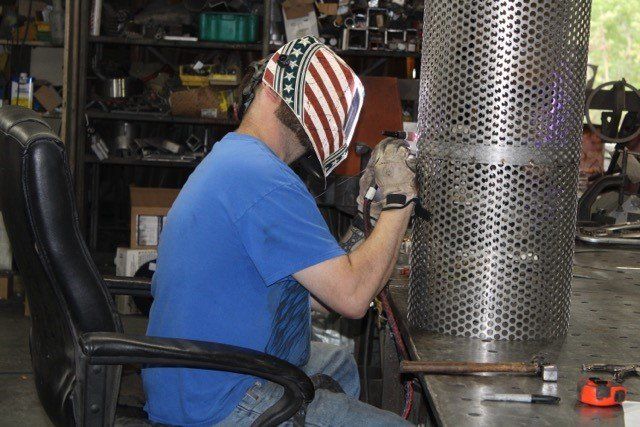 Man Doing Welding In Custom Metal — Olivia, NC — Olivia Machine & Tool, Inc
