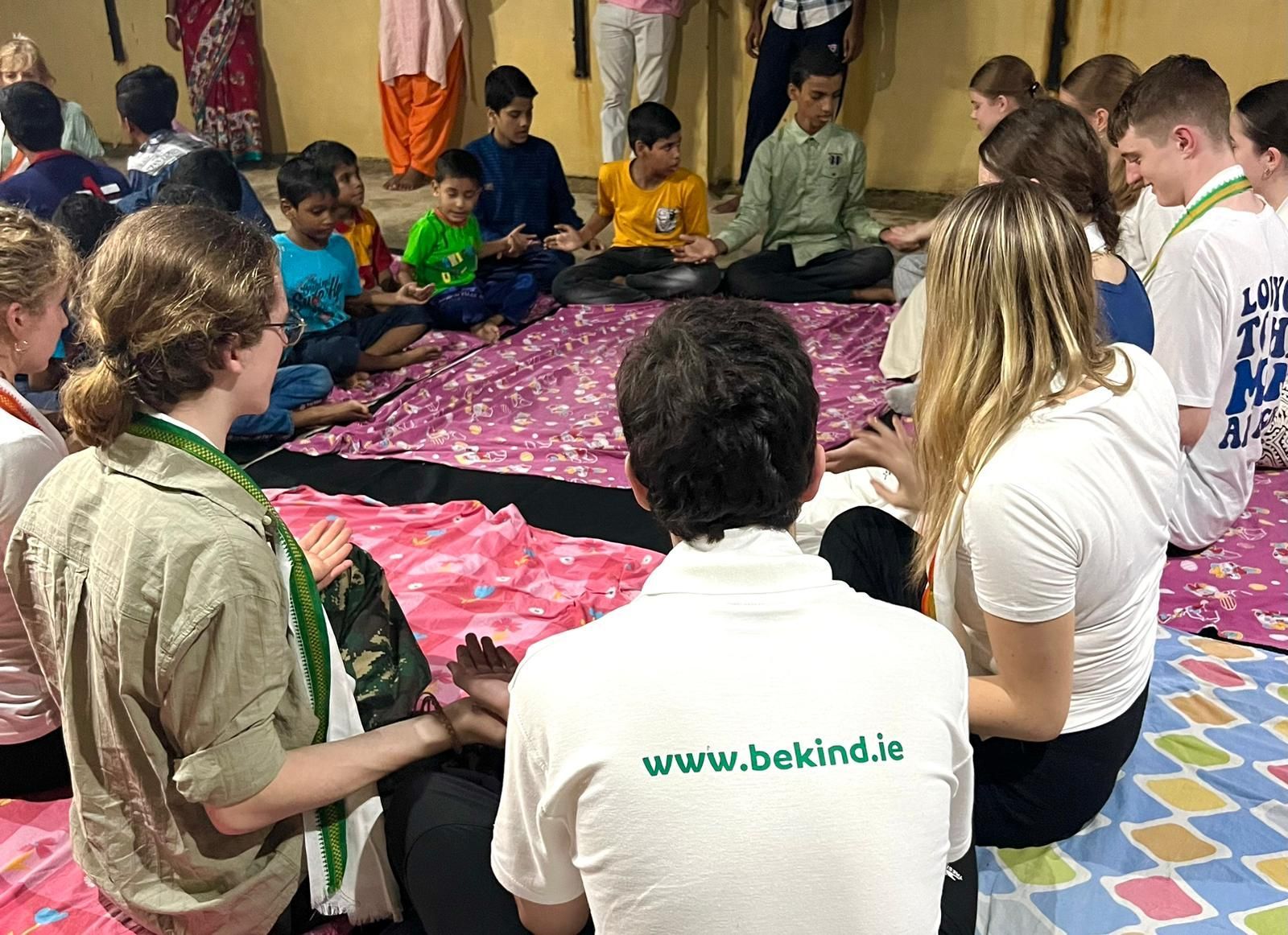 Students playing games with the Bekind Boys