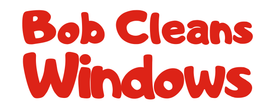 Bob cleans windows is written in red on a white background