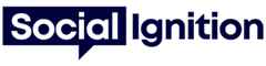 The Social Ignition logo: white text on a blue speech bubble.