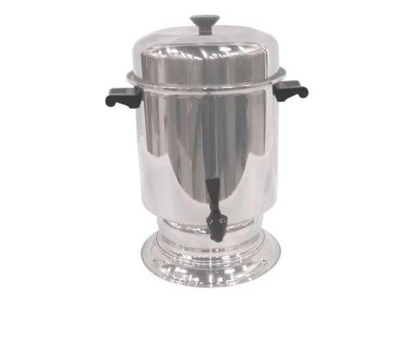 A shiny silver sugar bowl and lidded creamer set arranged on a matching rectangular serving tray against a white background.