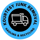 A logo for courtesy junk removal hauling and recycling