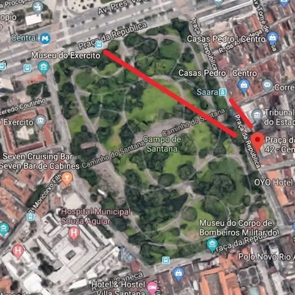 Vizinhos:  Campo de Santana (central park carioca, palco da declaração de proclamação da república por Don Pedro ), VLT carioca ( o Bonde carioca moderno), SAARA ( polo comercial desde o século XIX ), TCE RJ, Museu Centro Cultural da Casa da Moeda, Hospital municipal Souza Aguiar, Museu Histórico do Corpo de Bombeiros, Biblioteca Park Estadual, Central do Brasil )   