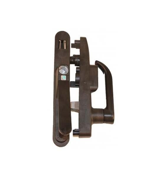 Dark Brown Door Handle With A Keyhole, Lever, And Locking Mechanism — Caravan Experts In The Charters Towers Region, QLD