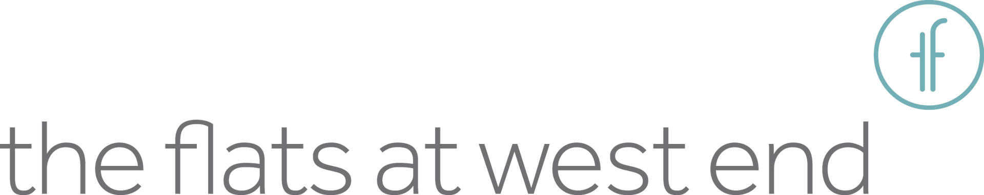 the flats at west end logo on a white background