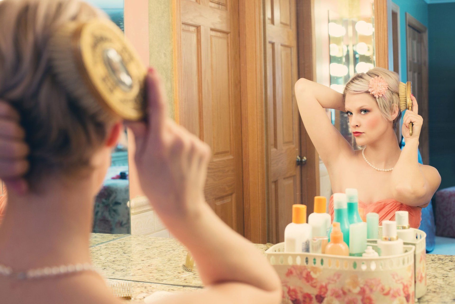 Changing In Front of Mirror