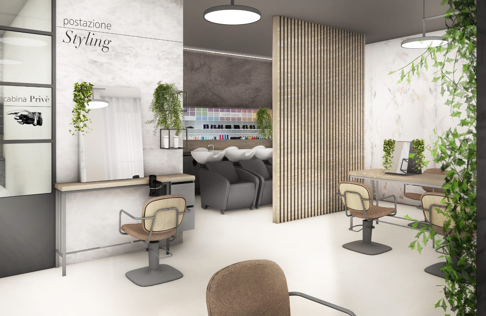 mensole per parrucchieri