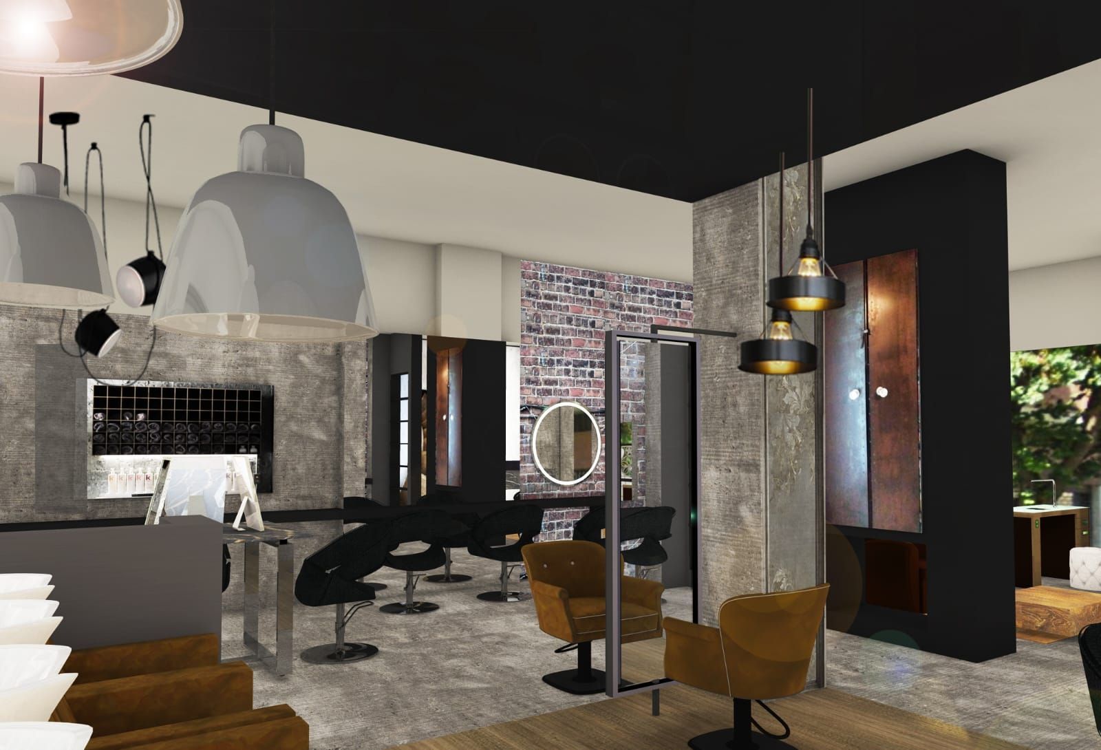 rendering interno parrucchiere