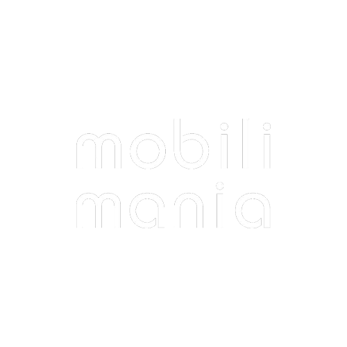Mobilimania logo in white outlined font.