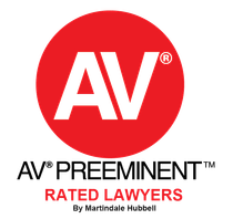 A logo for av preeminent rated lawyers by martindale hubbell.