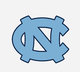 A blue nc logo on a white background