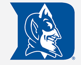 Duke blue devil logo on a white background