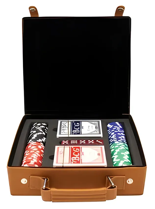 A Briefcase Filled with Poker Chips and Playing Cards — Ace Wholesale Trophies & Engraving In Airlie Beach, QLD