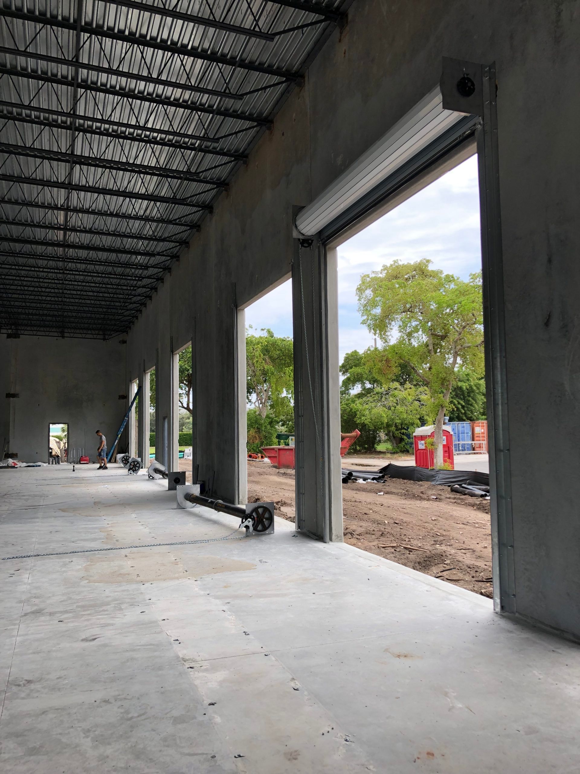 the inside of a building under construction with a lot of windows .