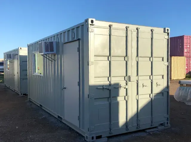 20' Shipping Container Office Deluxe Model exterior