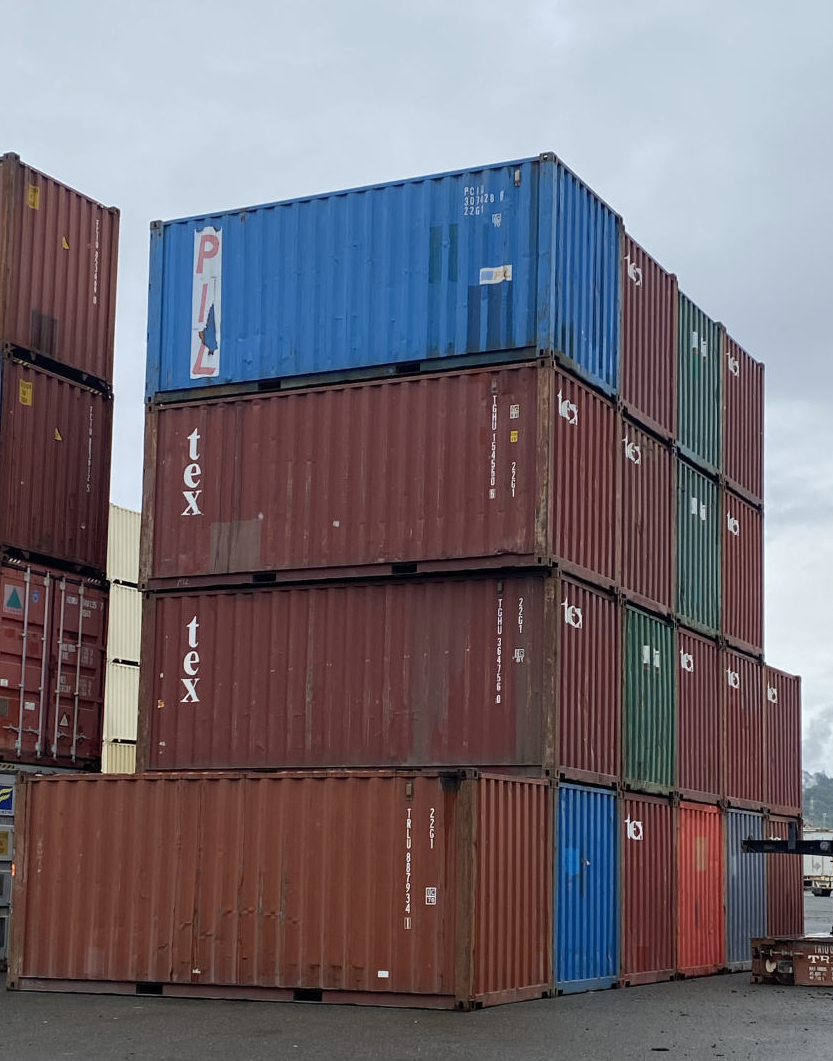 20' Used Shipping Container (standard height) exterior stacked