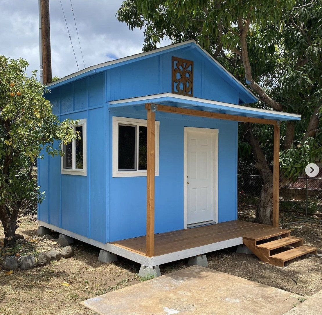 Studio shed with custom decking
