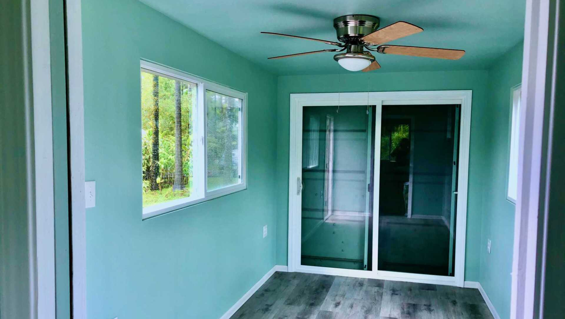 Custom space and Individualized Solution with sliding doors and ceiling fan